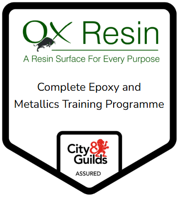 Ox Resin Complete Epoxy and Metallics Training Programme — City & Guilds Assured certificate badge